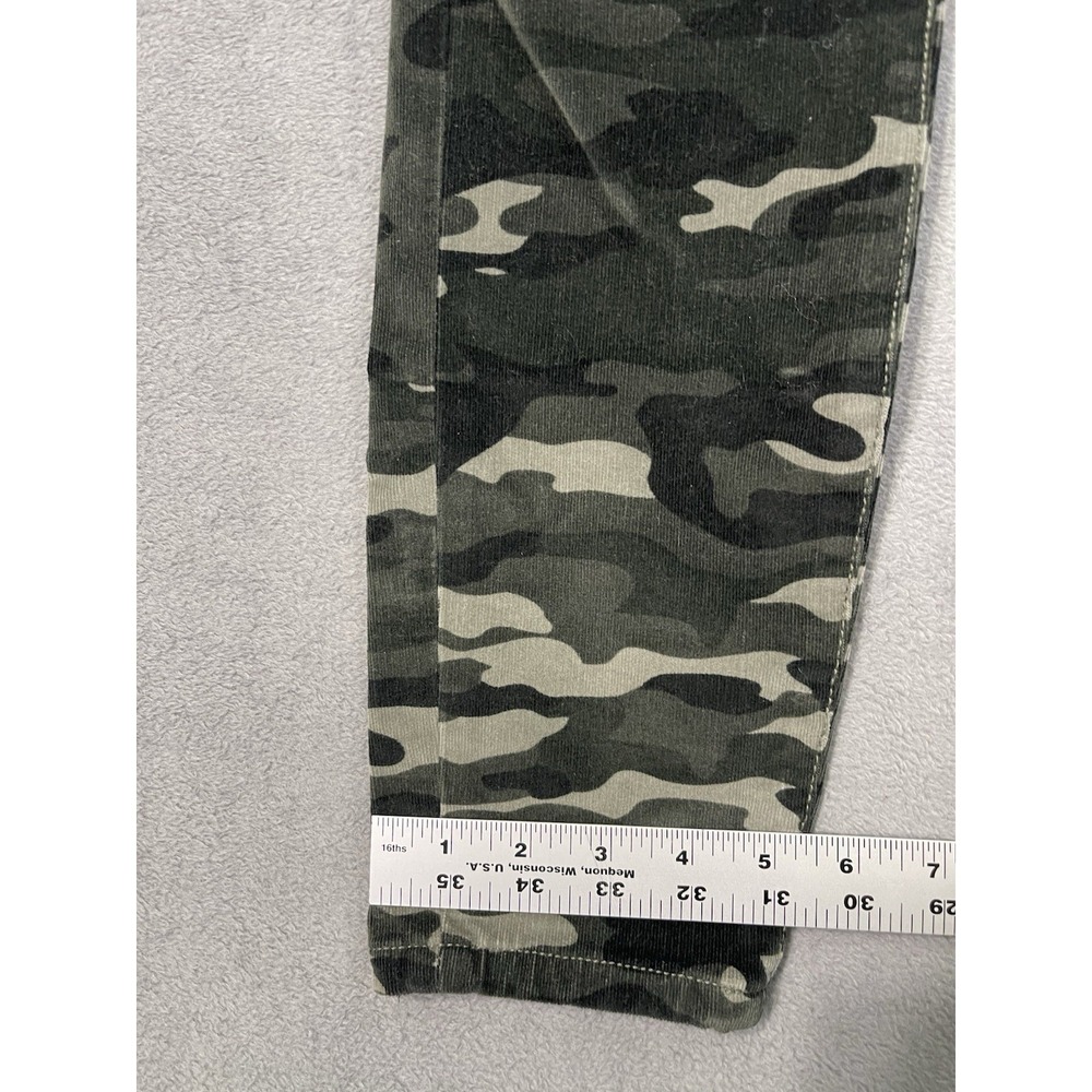 Pilcro By Anthropologie Corduroy Pants Womens 27 Petite Green Camo Skinny High - Picture 6 of 11